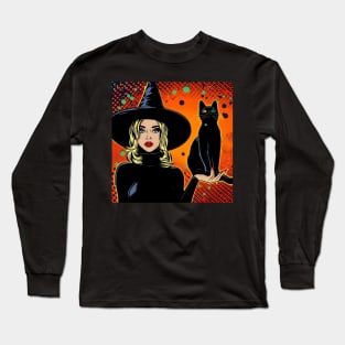 Witch and her cat Long Sleeve T-Shirt